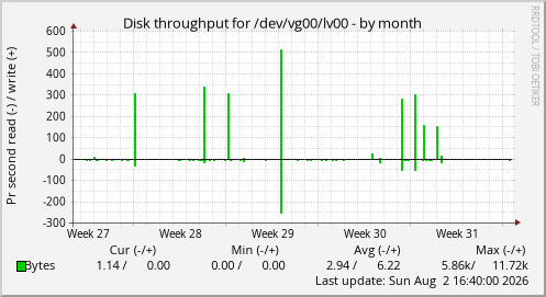 Disk throughput for /dev/vg00/lv00