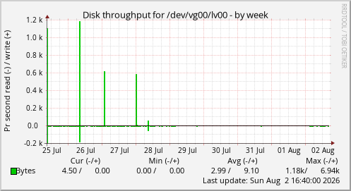 Disk throughput for /dev/vg00/lv00