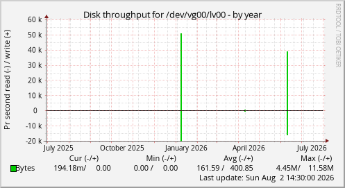 Disk throughput for /dev/vg00/lv00