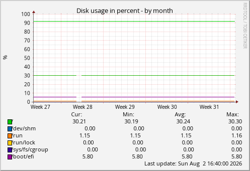 Disk usage in percent